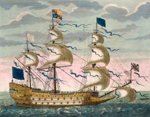 Royal (flagship) of the English fleet, flying the Royal Standard, from 